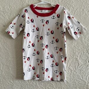 Hanna Andersson Short John Sailboat Anchor Top Red White Blue Kids Children’s 12